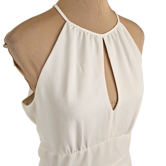 Parker White Mini Ruffle Back Tie Dress Sz 8 - Picture 2 of 11